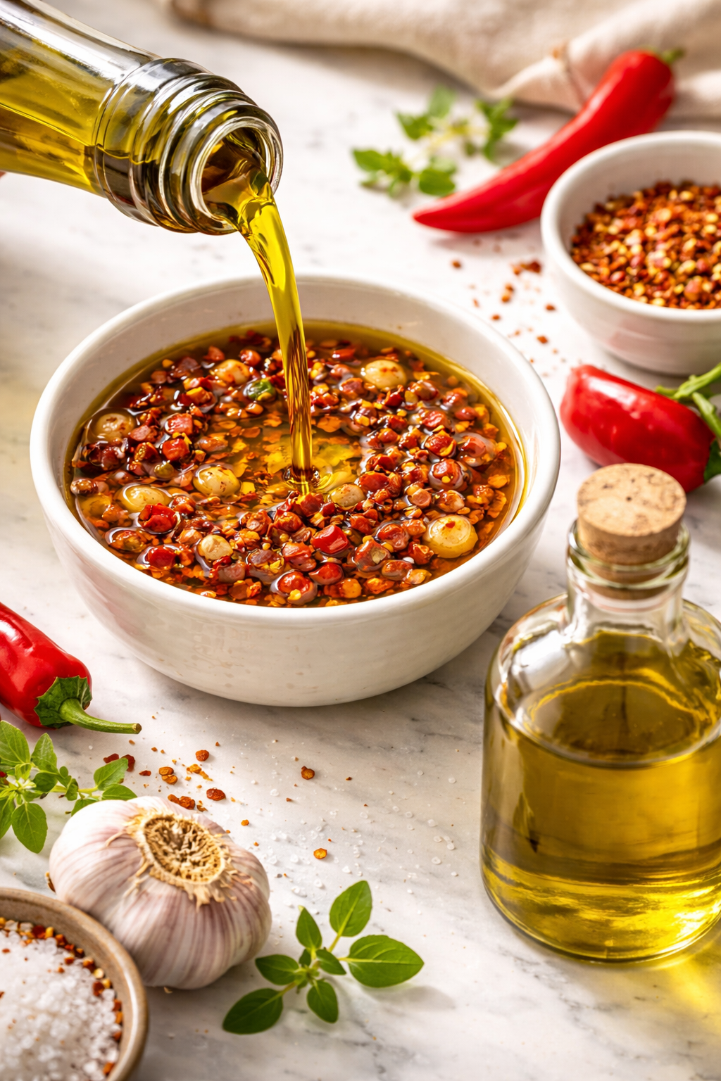 Extra-virgin olive oil used in Calabrian and fusion chili crisps — Flavor Index Lab