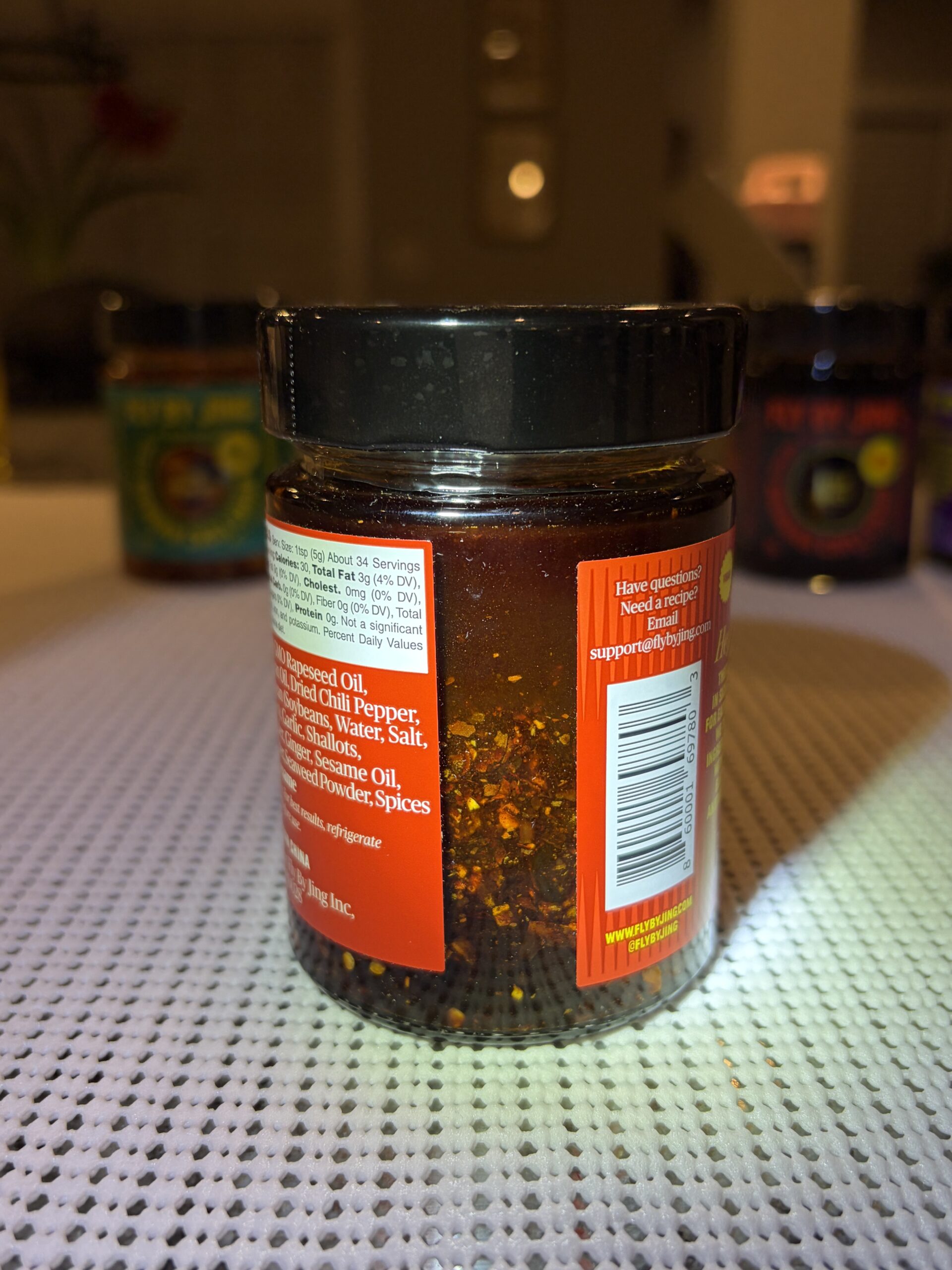 Fly By Jing Chili Crisp oil and settled solids — Flavor Index Lab