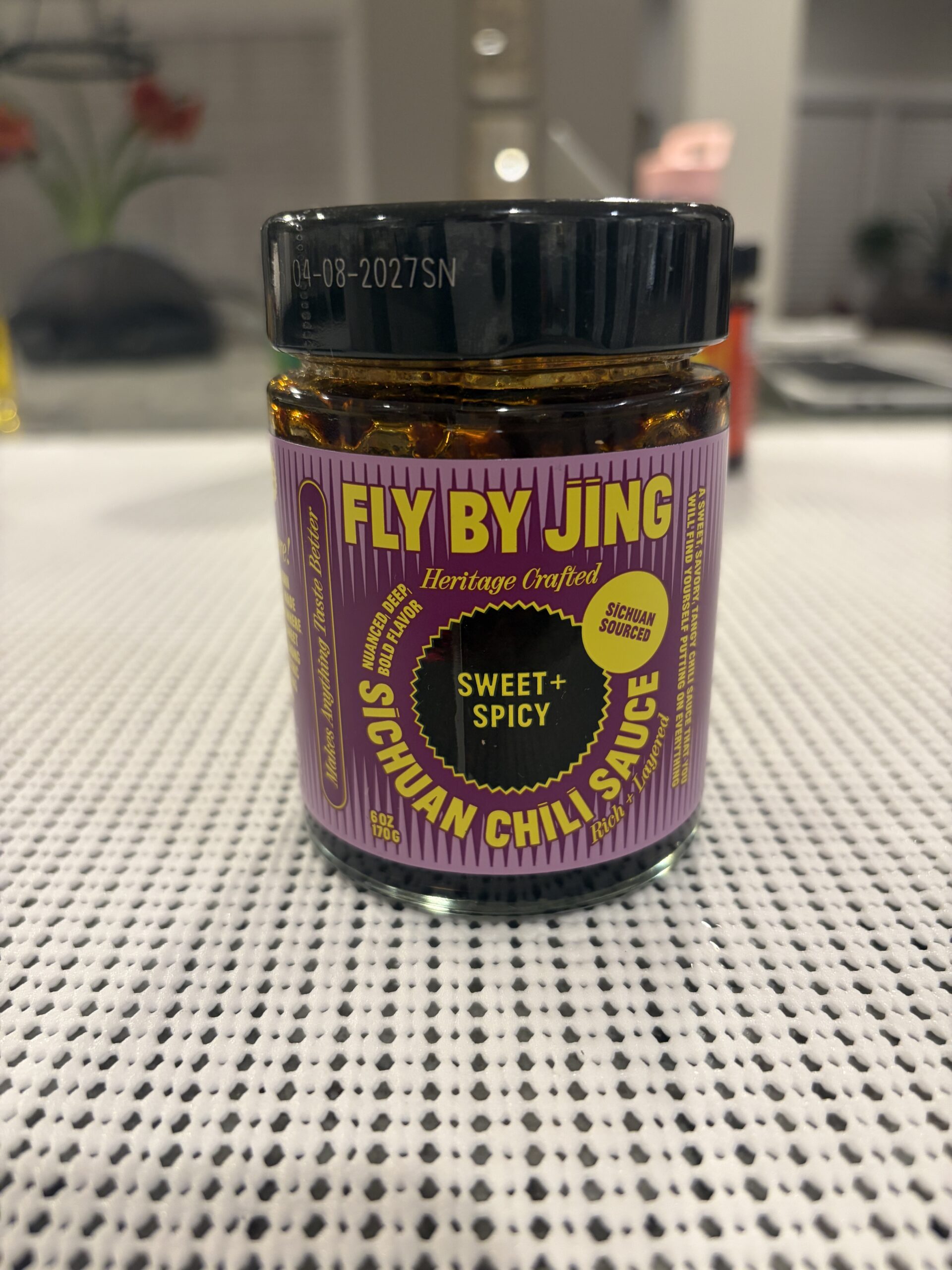 Fly By Jing Sweet and Spicy Sichuan Chili Sauce jar — Flavor Index Lab