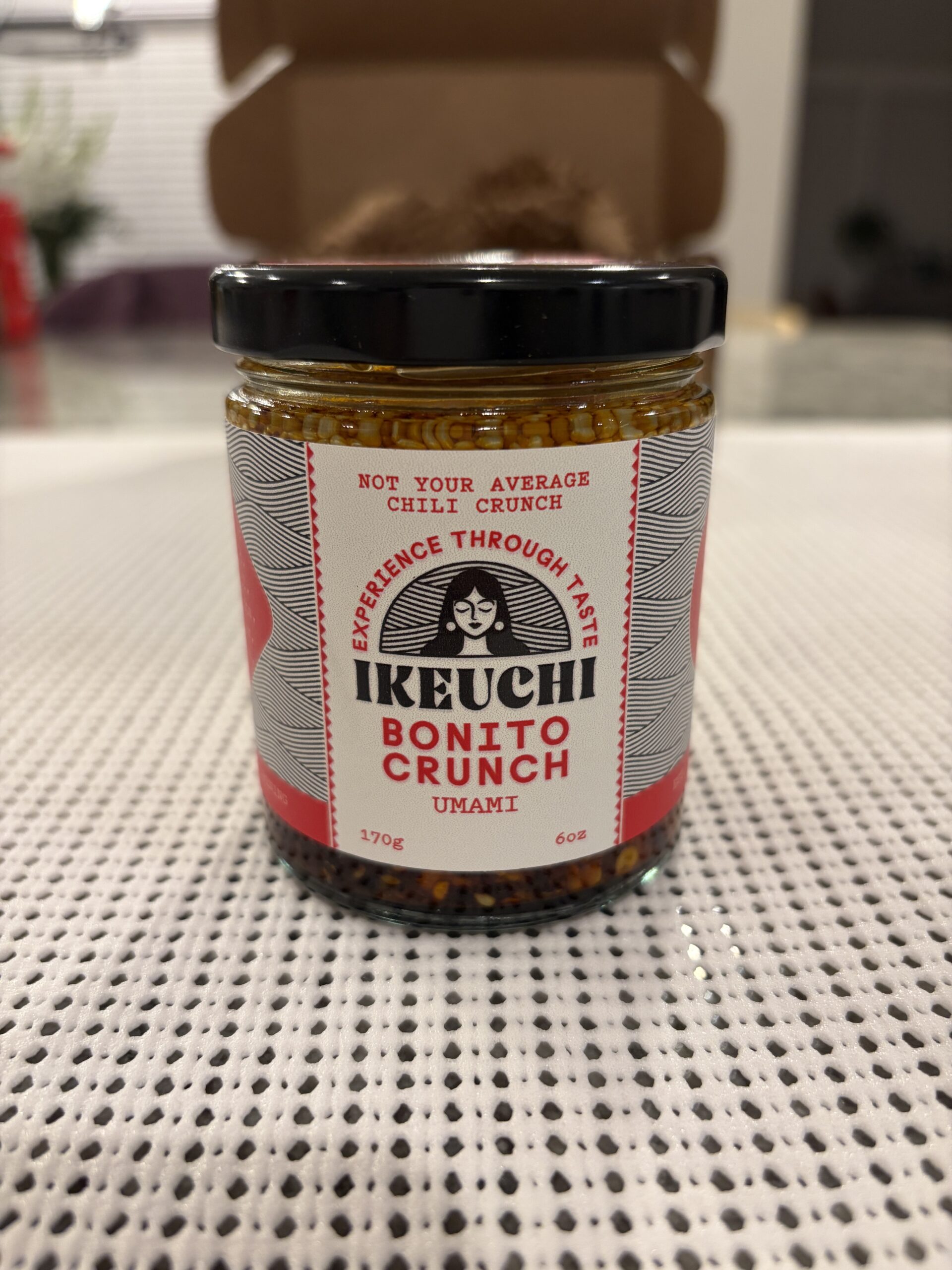 Ikeuchi Bonito Crunch chili crisp jar — Flavor Index Lab