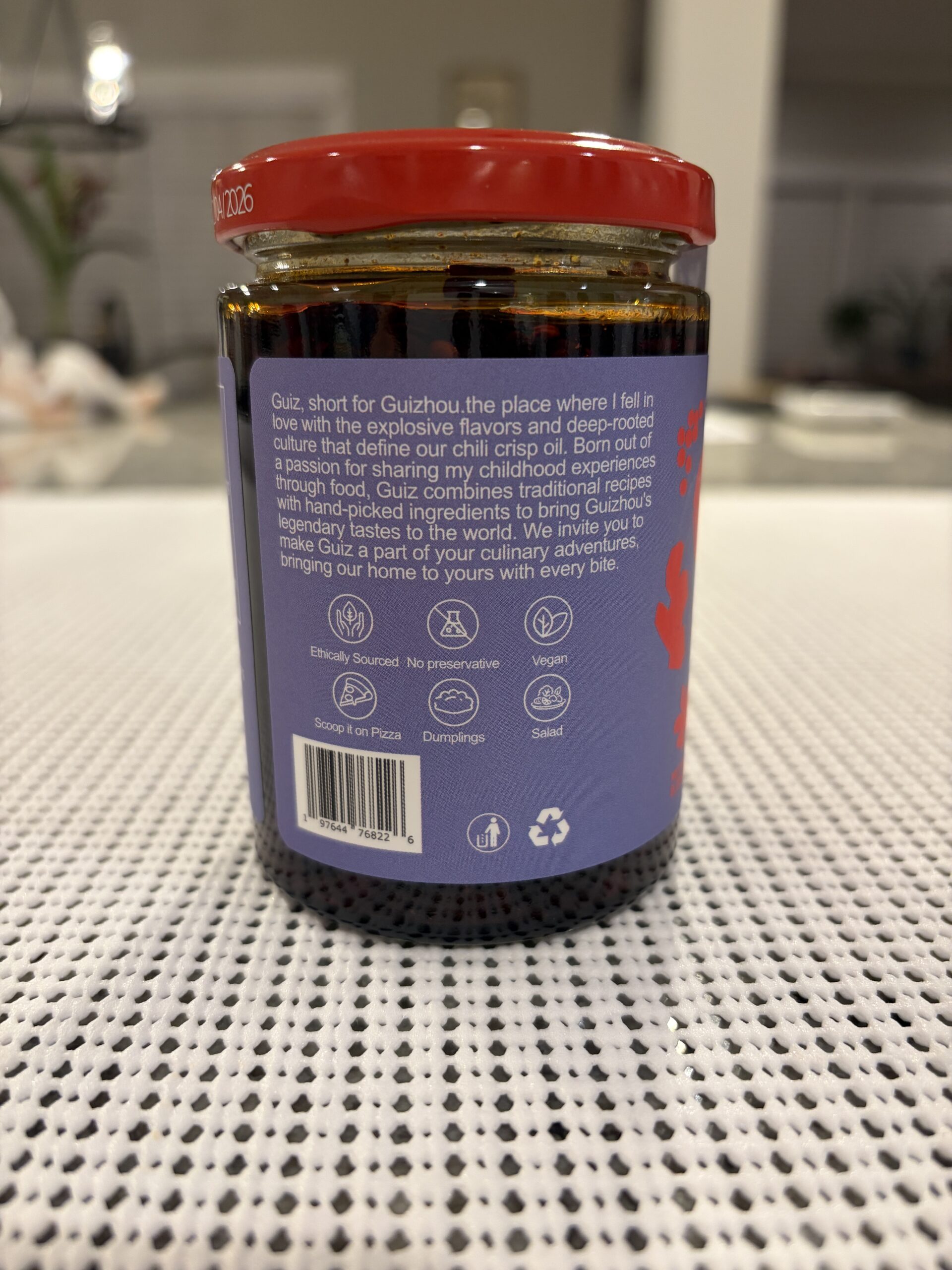 GUIZ Black Bean chili crisp label showing fermented black beans in ingredients — Flavor Index Lab