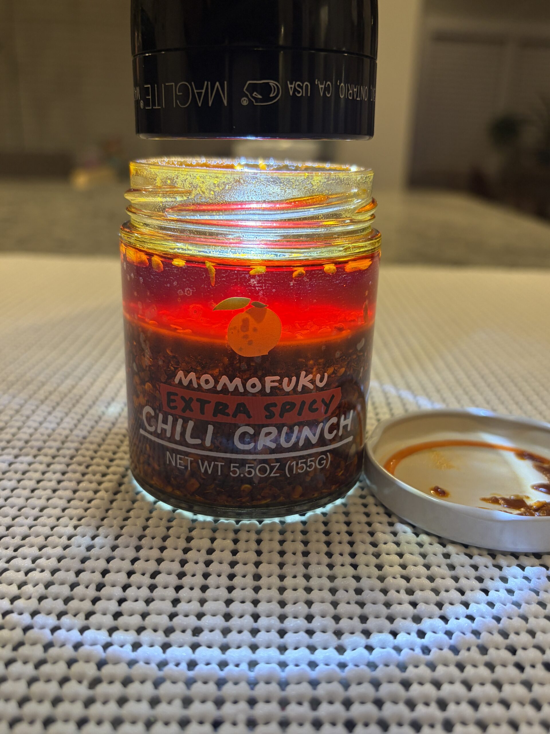 Momofuku Extra Spicy Chili Crunch oil and chili flakes settlement ratio — Flavor Index Lab