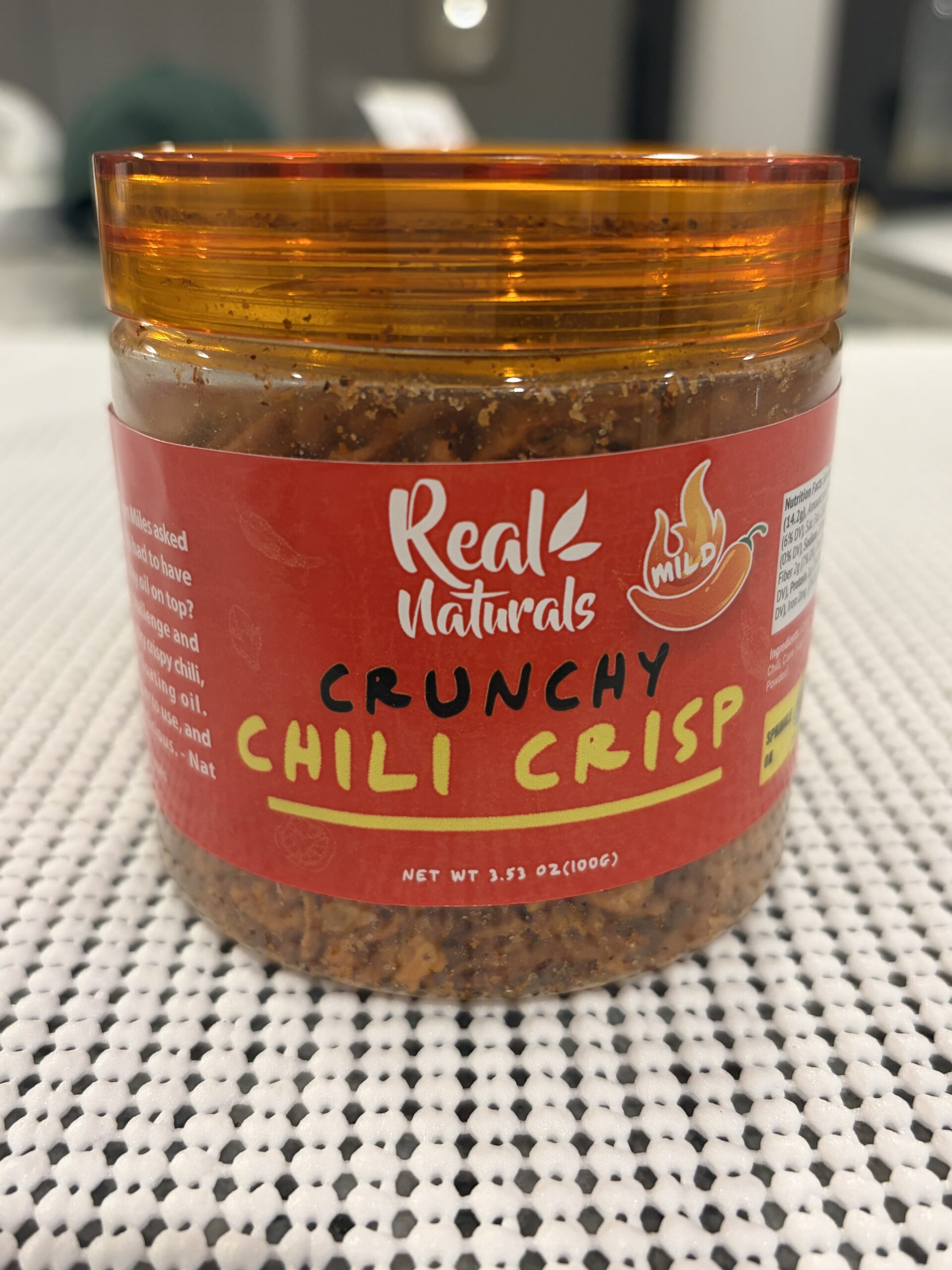Real Naturals crunchy chili crisp can — Flavor Index Lab