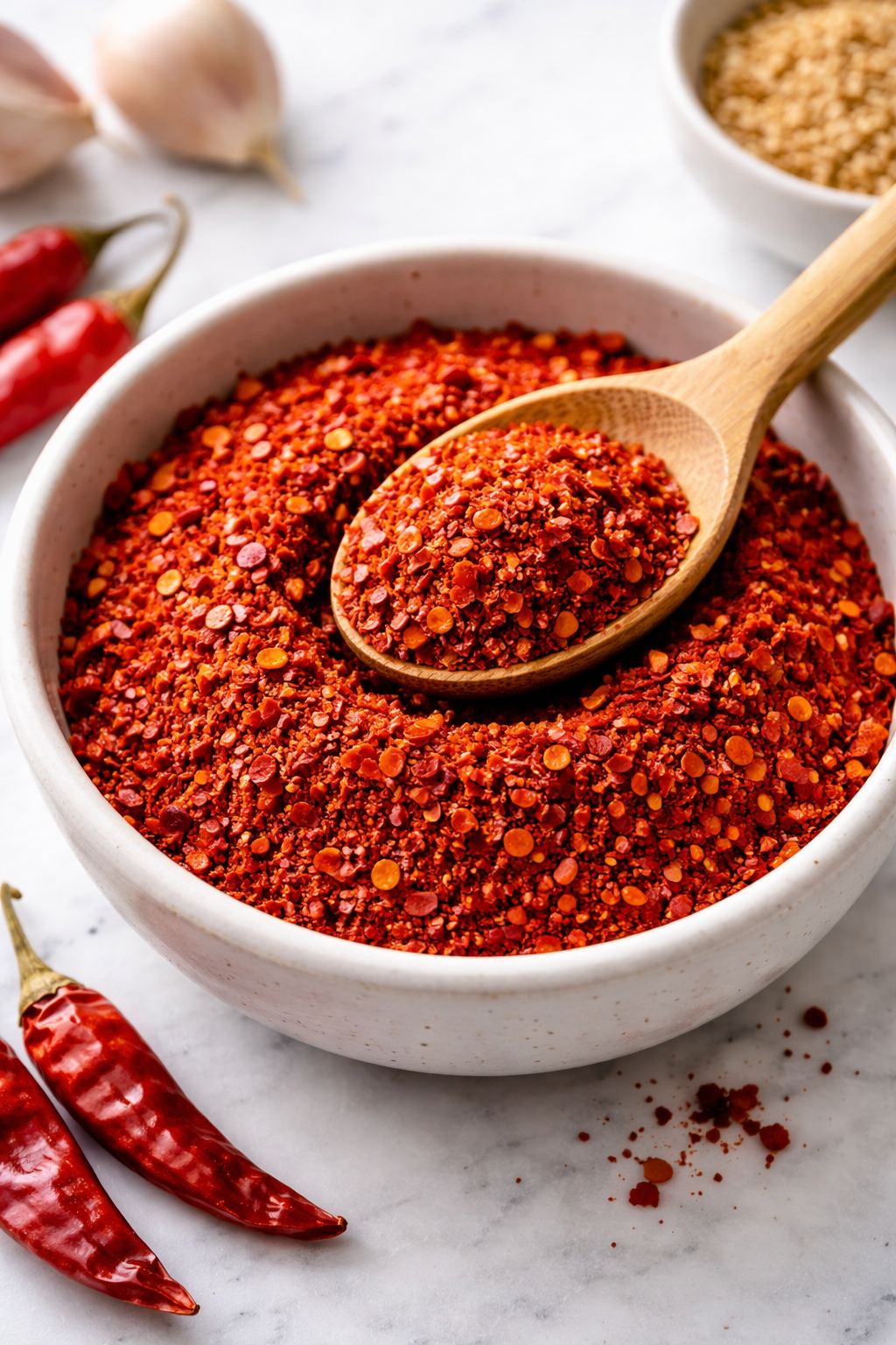 Korean gochugaru red pepper flakes — the base of Korean chili oil — Flavor Index Lab