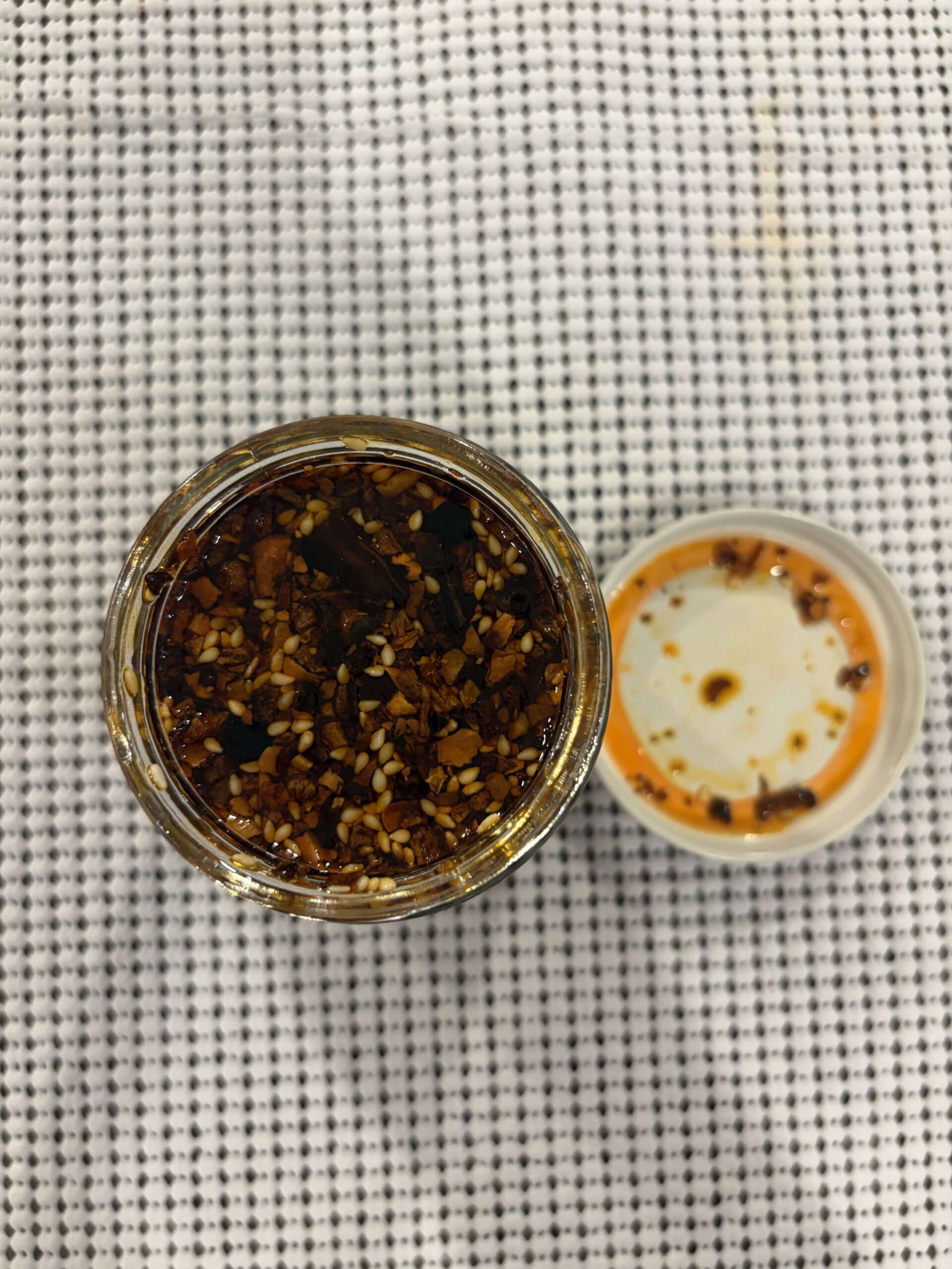 CHiNGONAs salsa macha open jar — Flavor Index Lab