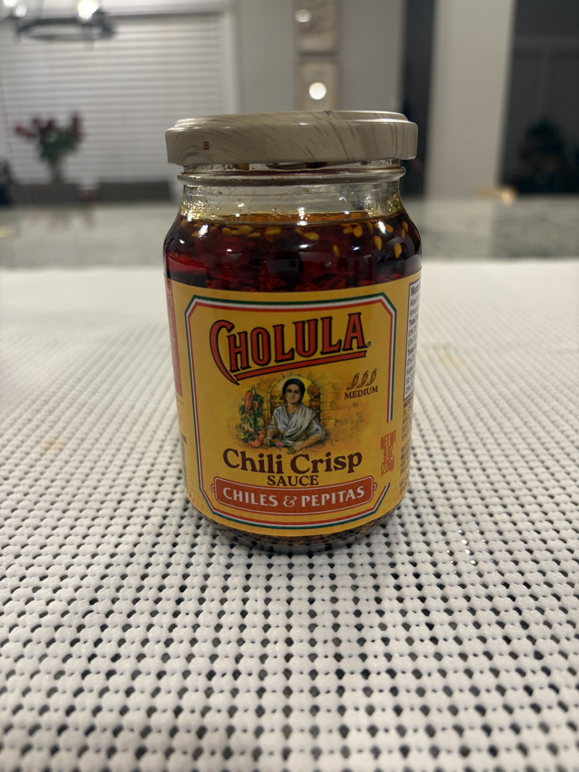 Cholula chili crisp review jar front label — Flavor Index Lab
