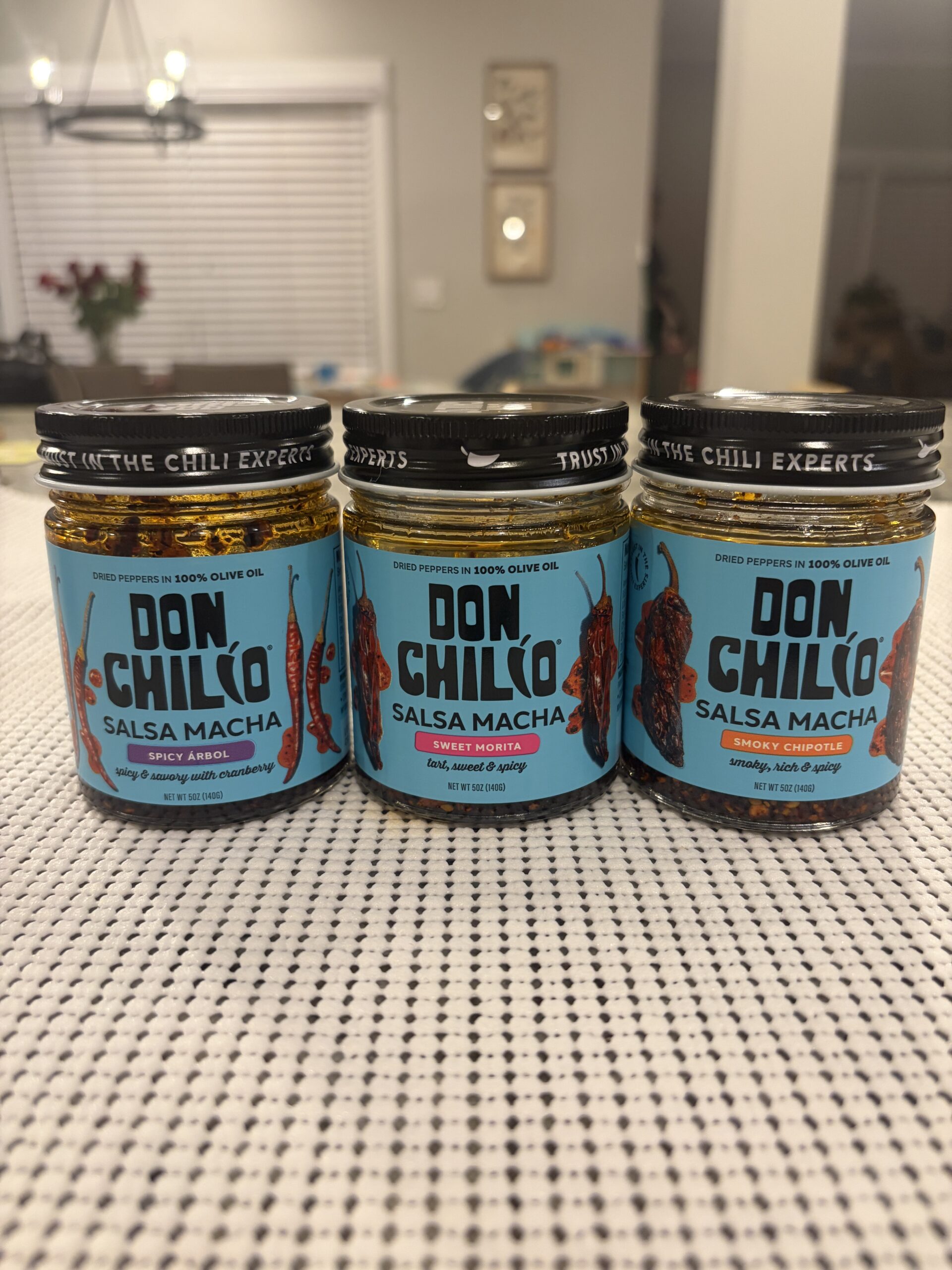 Don Chilio salsa macha three-pack jars — Flavor Index Lab