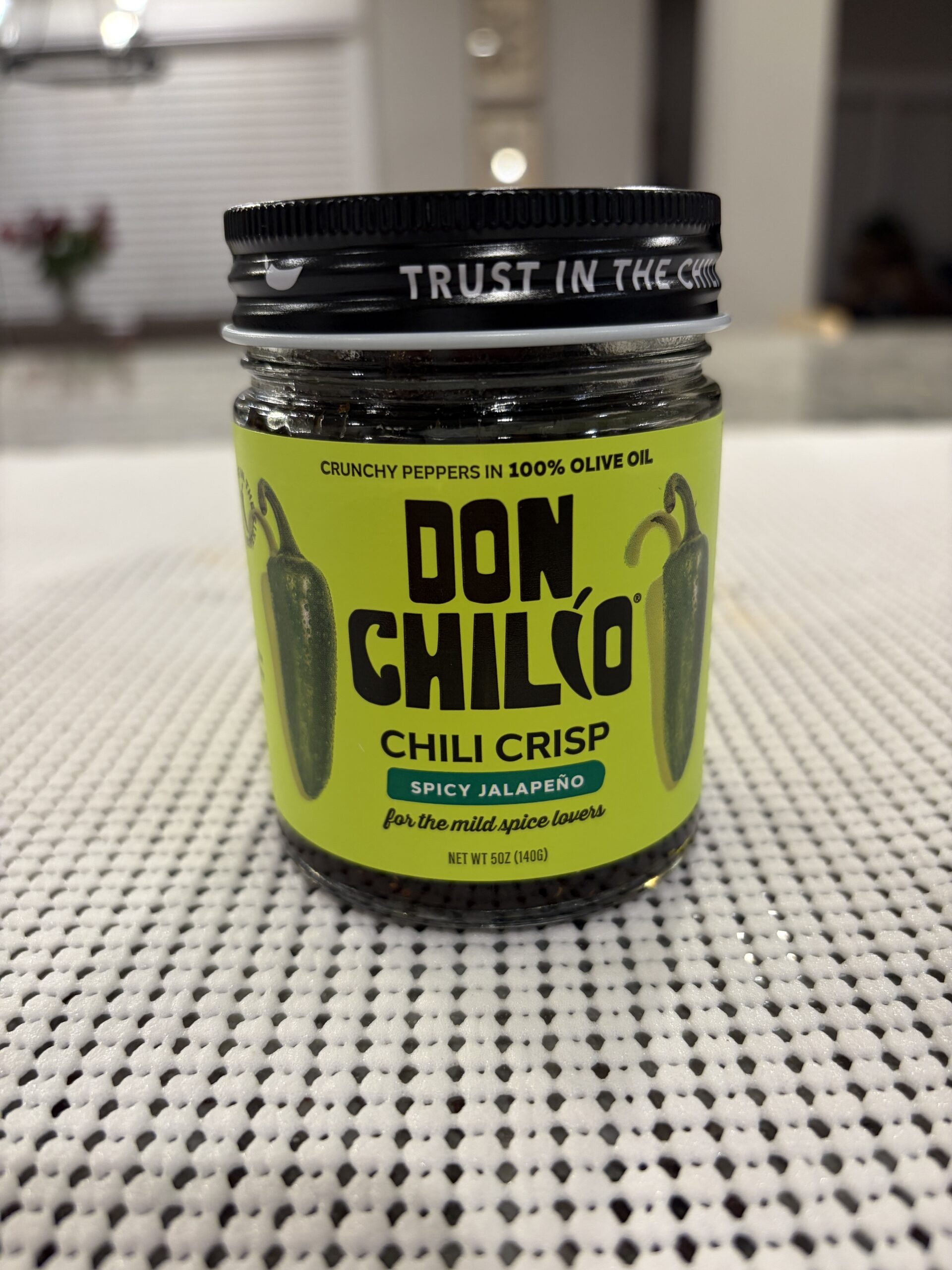 Don Chilio chili crisp review jalapeño jar — Flavor Index Lab