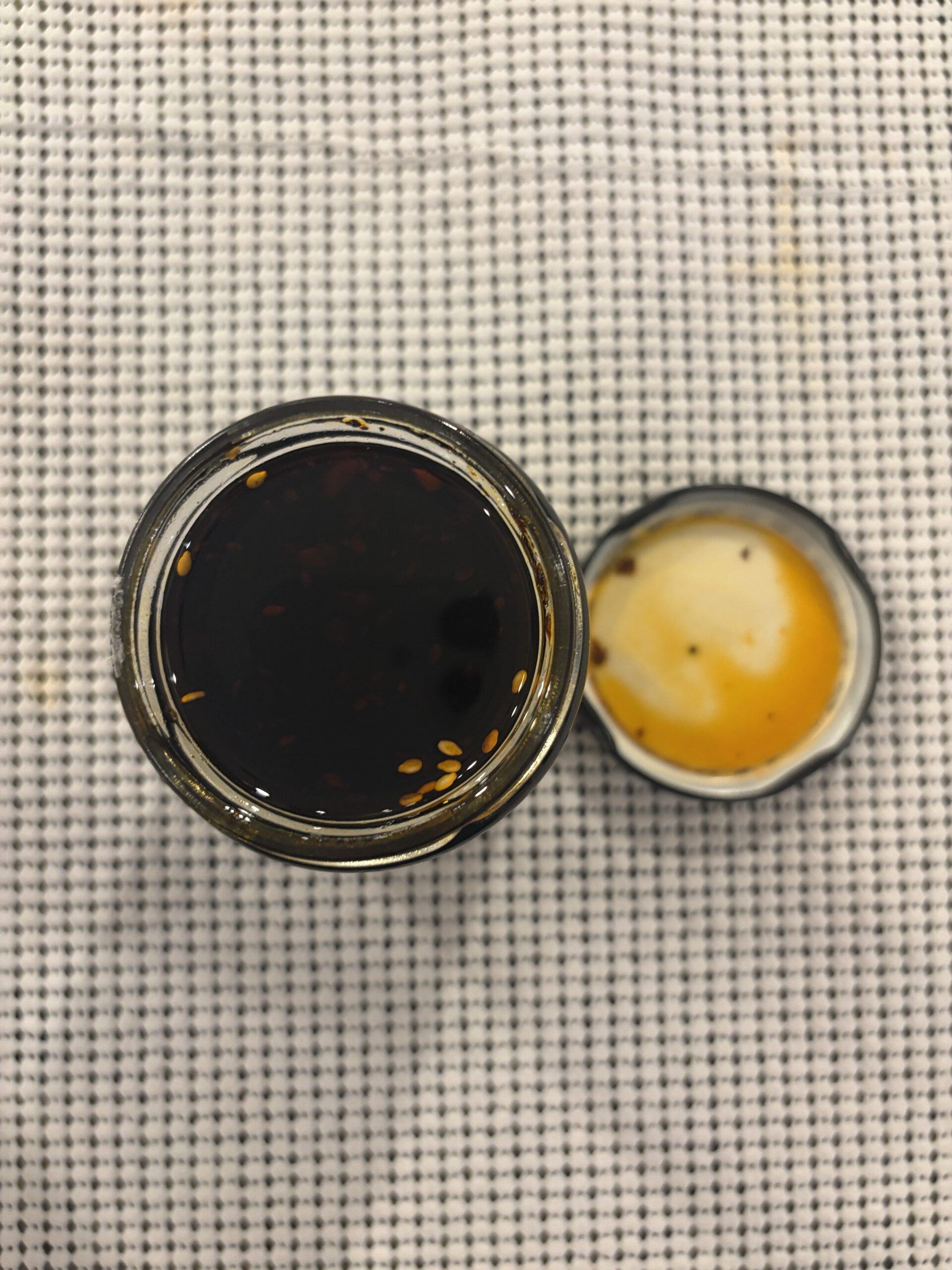 Don Pepe Chili Oil Macha open jar showing thick morita chili and nut texture — Flavor Index Lab