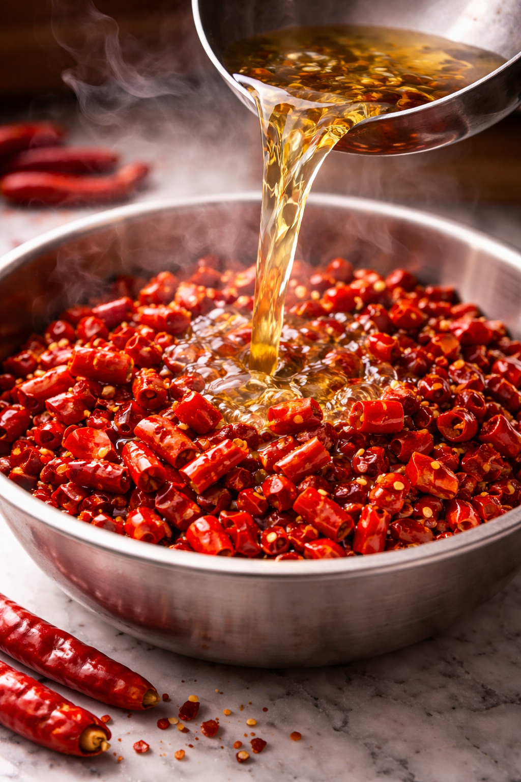 Homemade vs store bought chili crisp making process — Flavor Index Lab