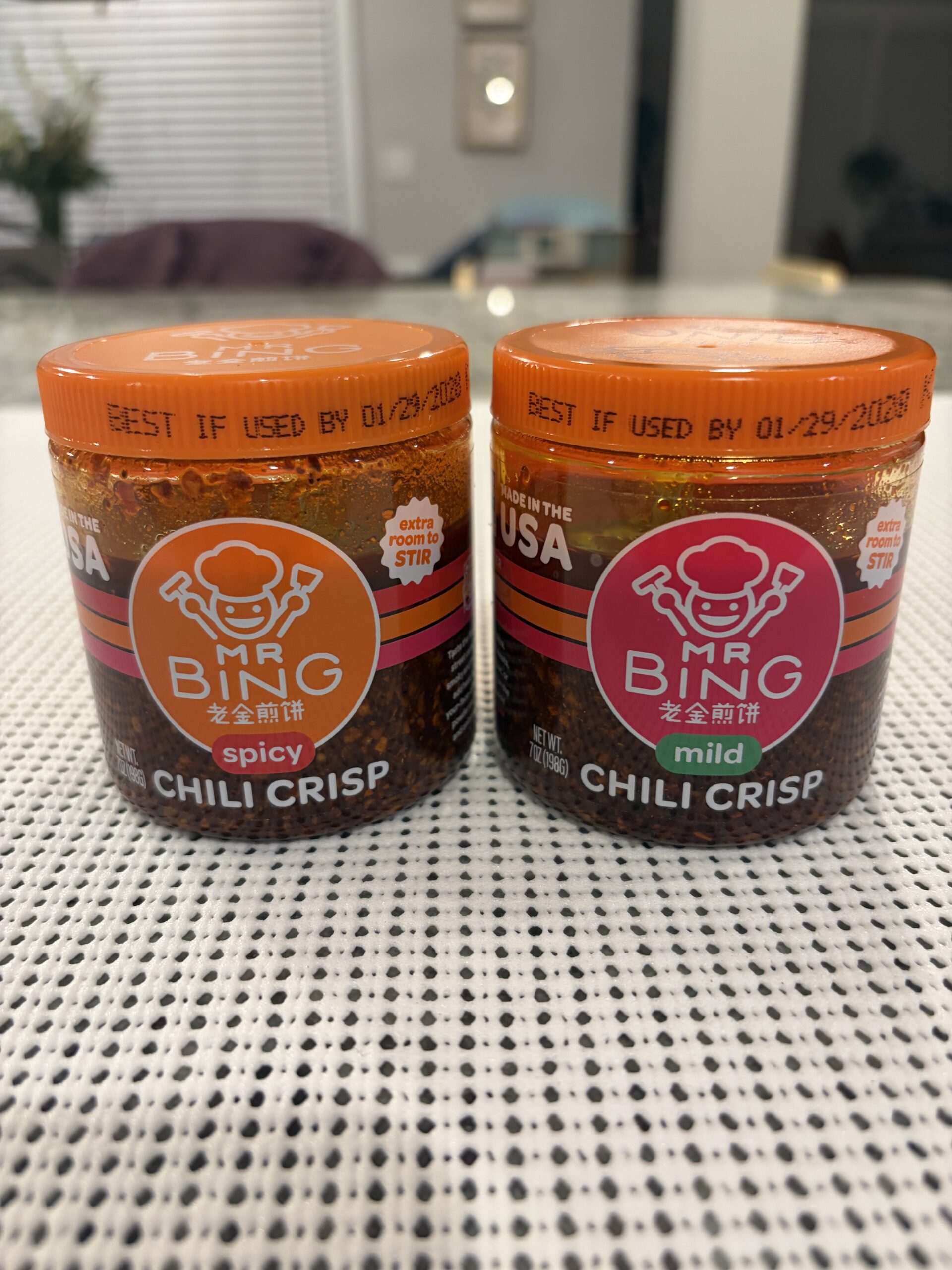 Mr. Bing chili crisp spicy vs mild jars side by side — Flavor Index Lab