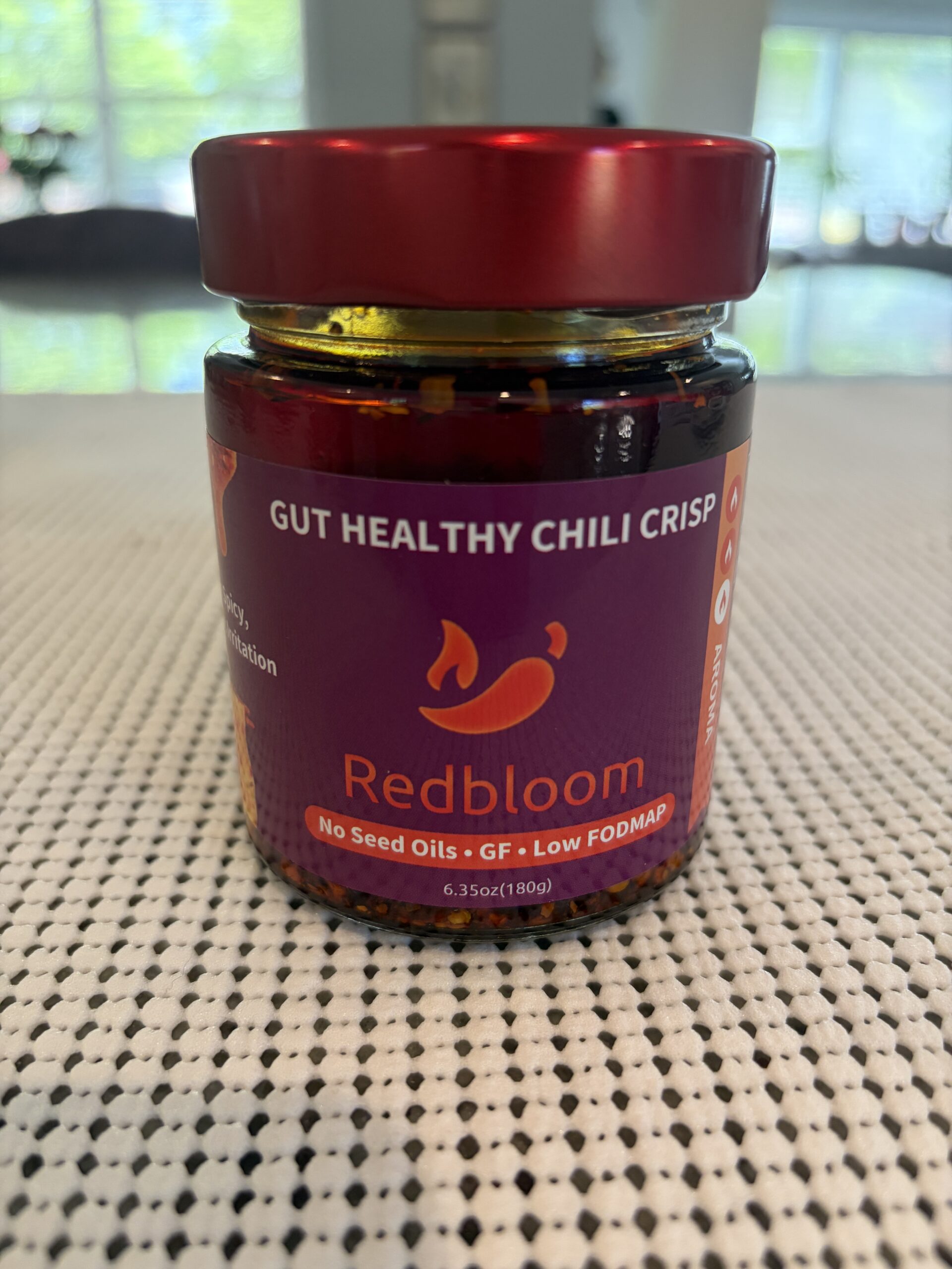 Redbloom Aroma Chili Crisp Review — Redbloom Aroma chili crisp jar — Flavor Index Lab