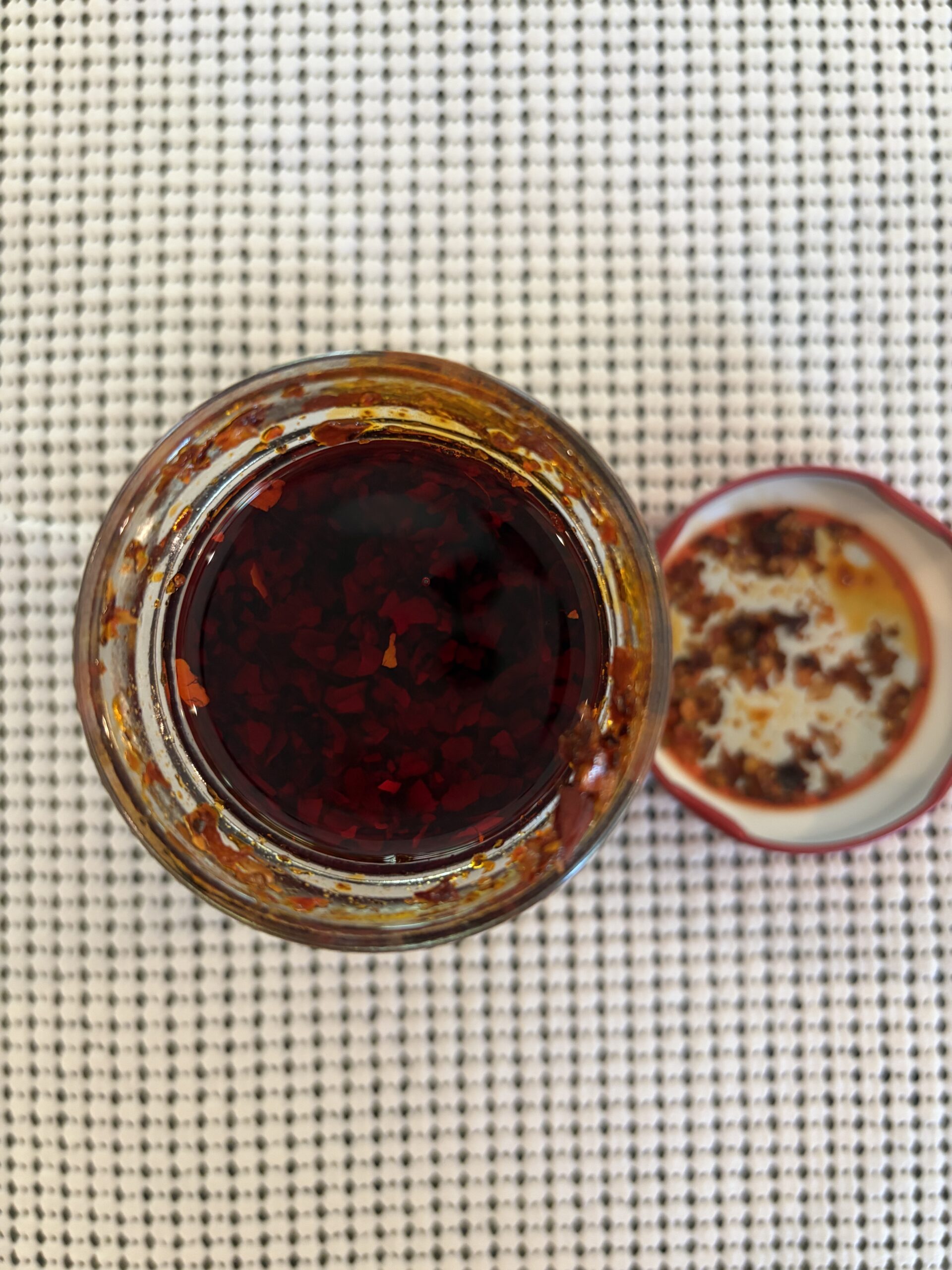 Redbloom Umami chili crisp open jar showing chili flakes — Flavor Index Lab