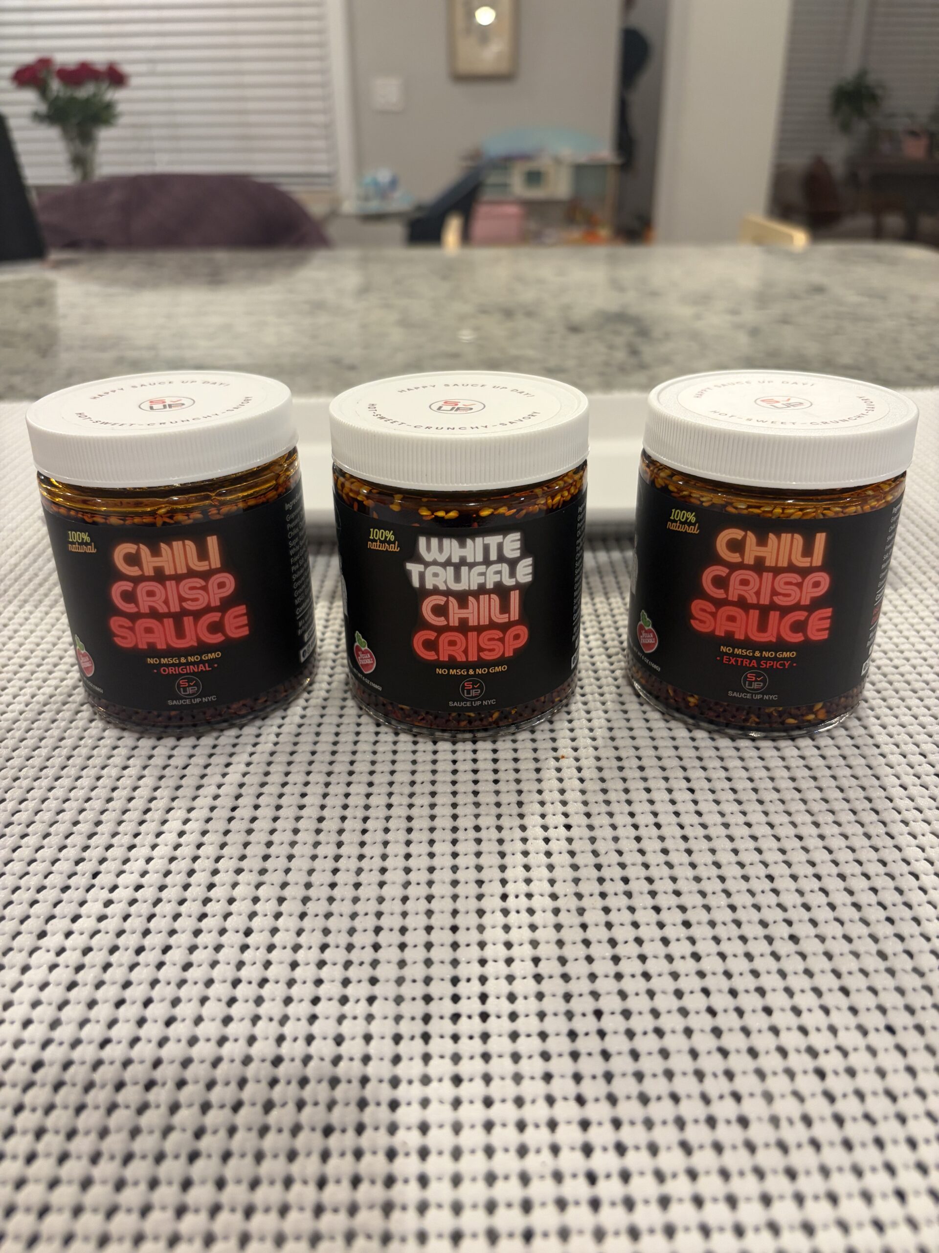 Sauce Up Chili Crisp 3-Pack — Sauce Up NYC chili crisp 3-pack — Original, Extra Spicy, and White Truffle — Flavor Index Lab