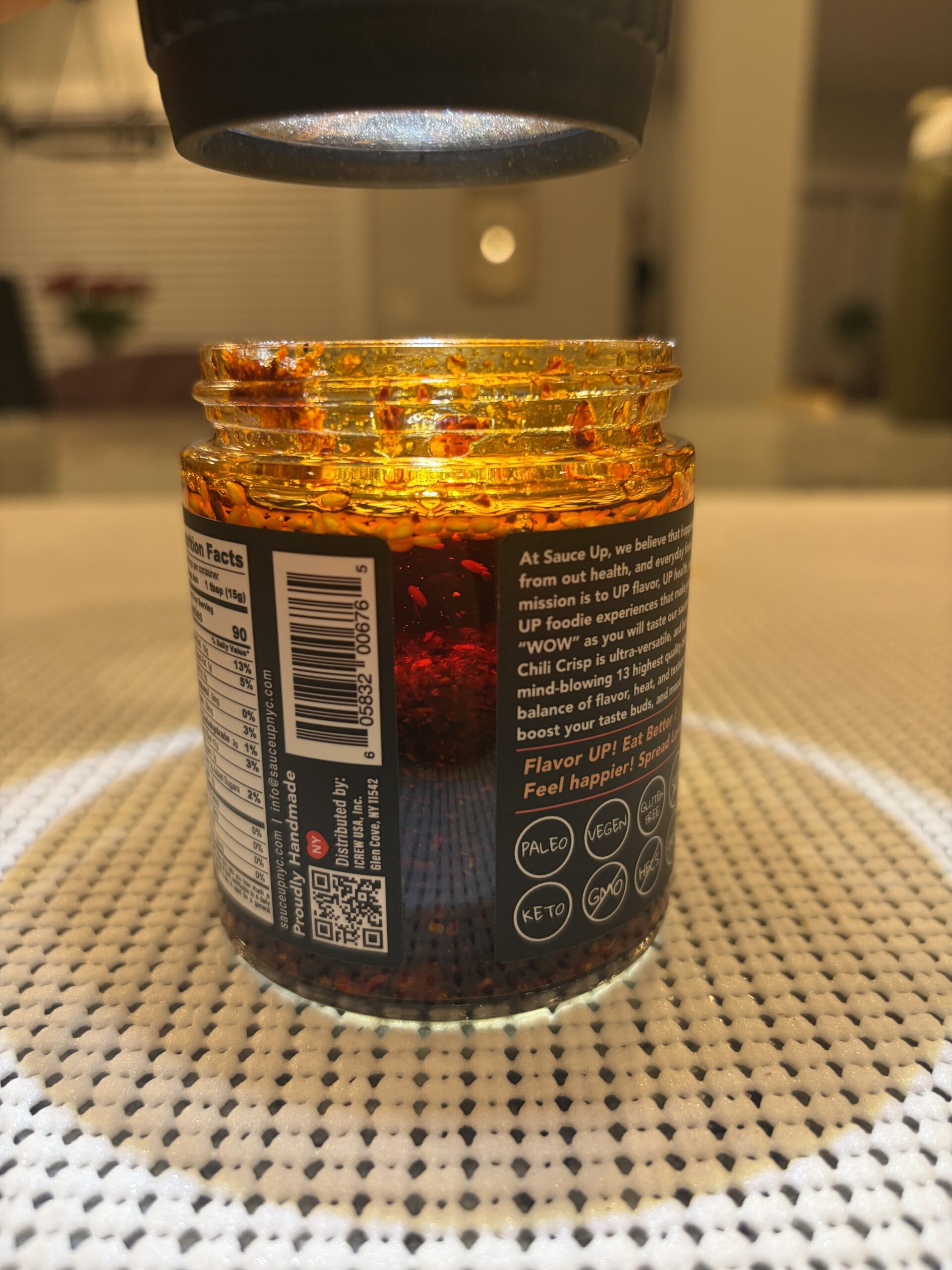 Sauce Up chili crisp oil and solids settlement — Flavor Index Lab