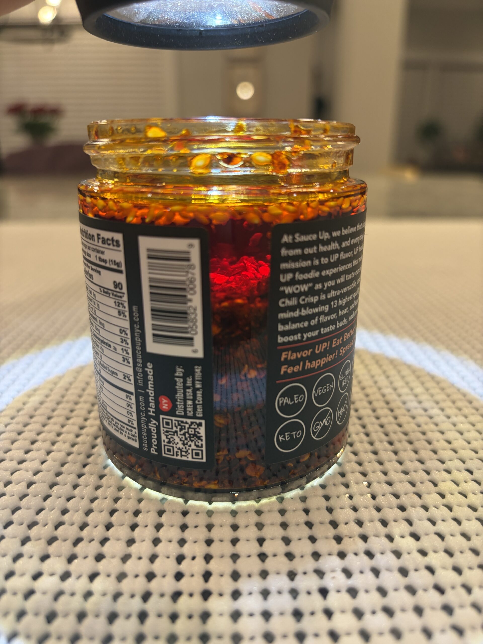 Sauce Up White Truffle chili crisp oil-to-solids settlement ratio — Flavor Index Lab