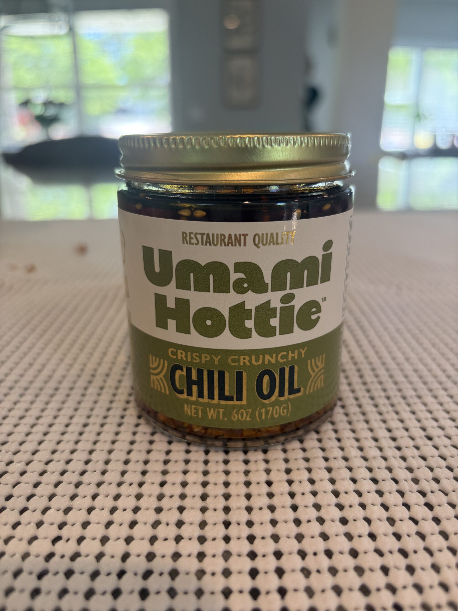 Umami Hottie Crispy Crunchy Chili Review — Umami Hottie Crispy Crunchy chili oil jar — Flavor Index Lab