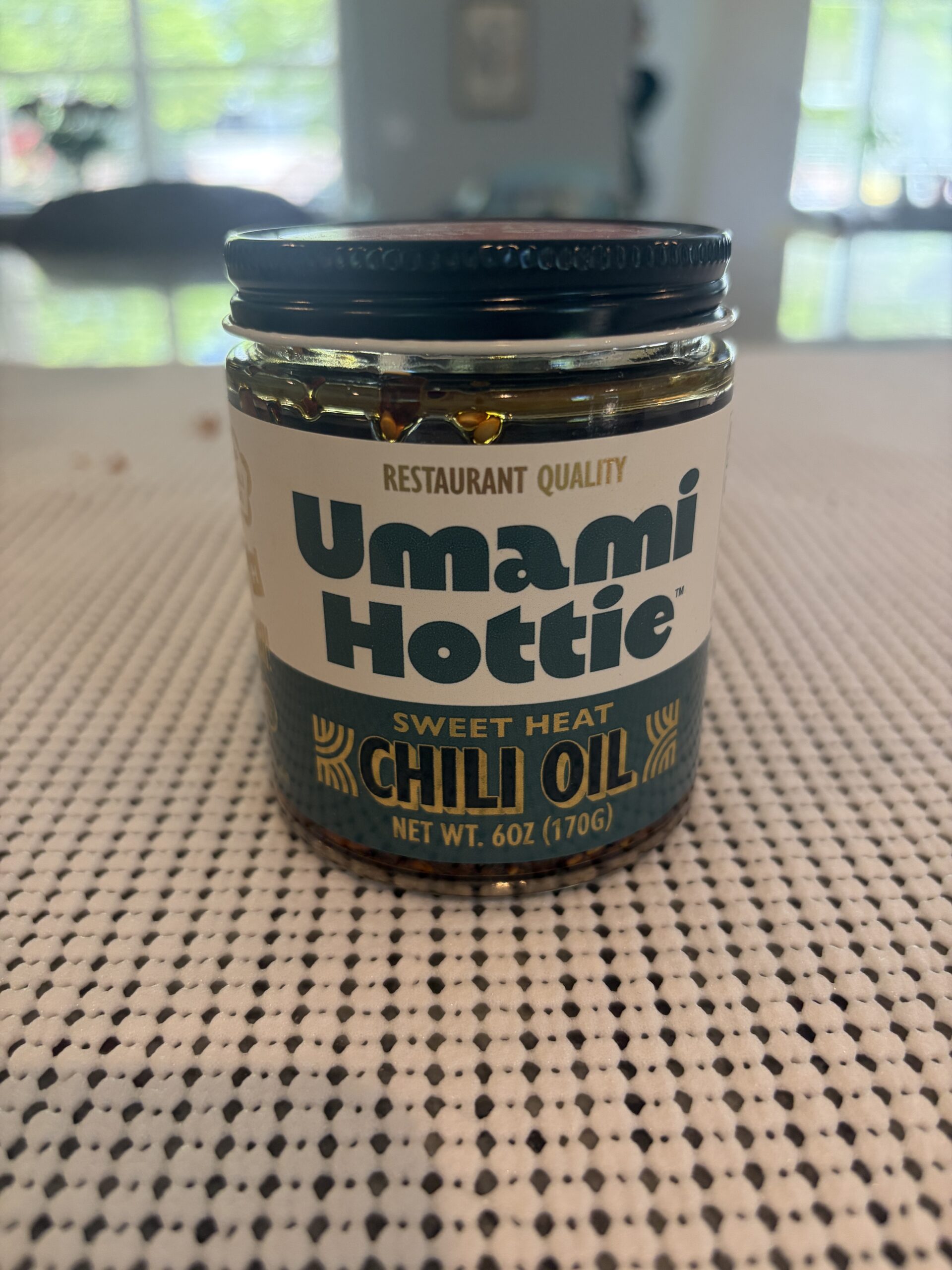 Umami Hottie Sweet Heat Chili Oil Review — Umami Hottie Sweet Heat chili oil jar — Flavor Index Lab