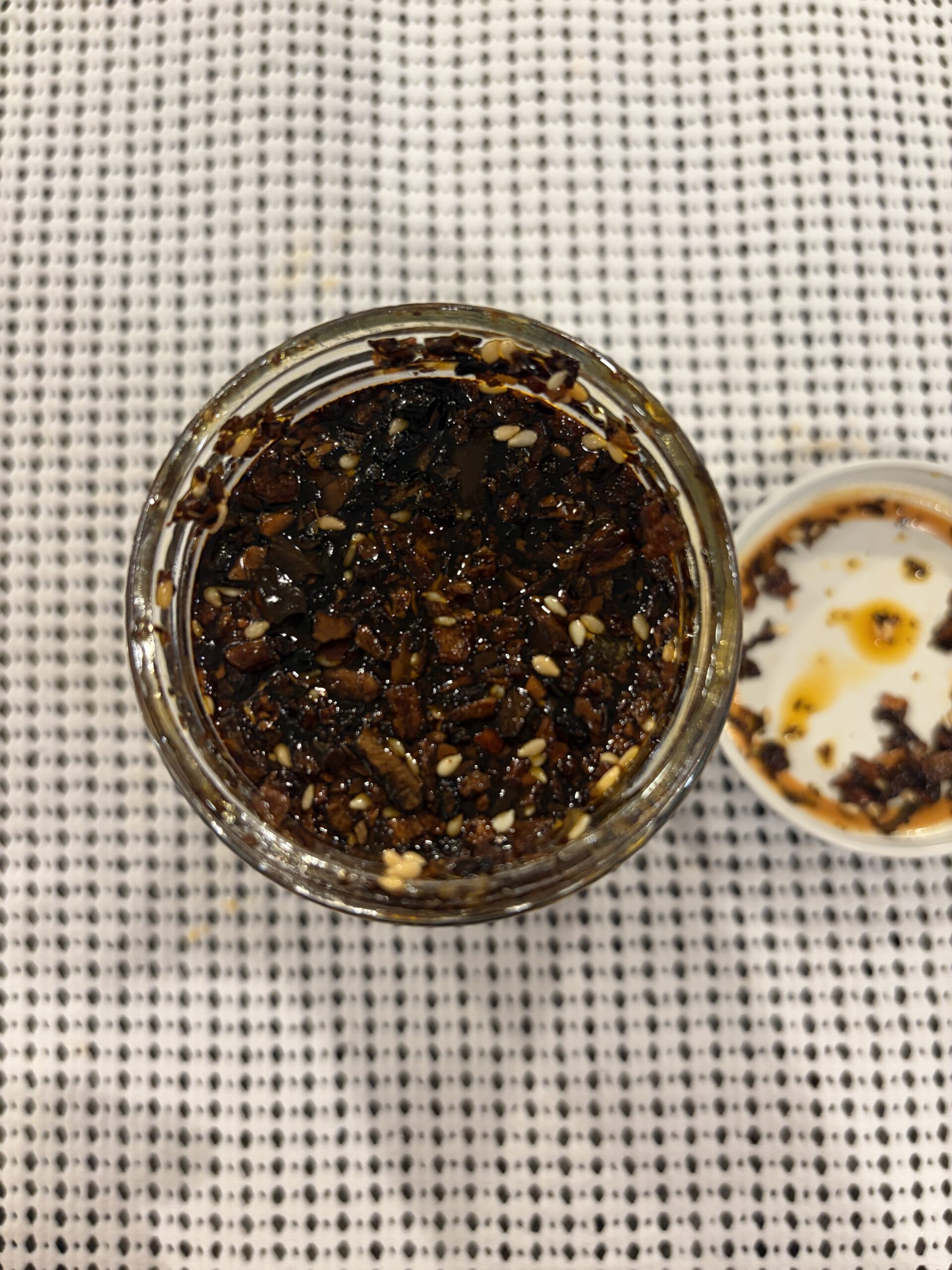 CHiNGONAs Salsa Macha Verde open jar showing texture — Flavor Index Lab