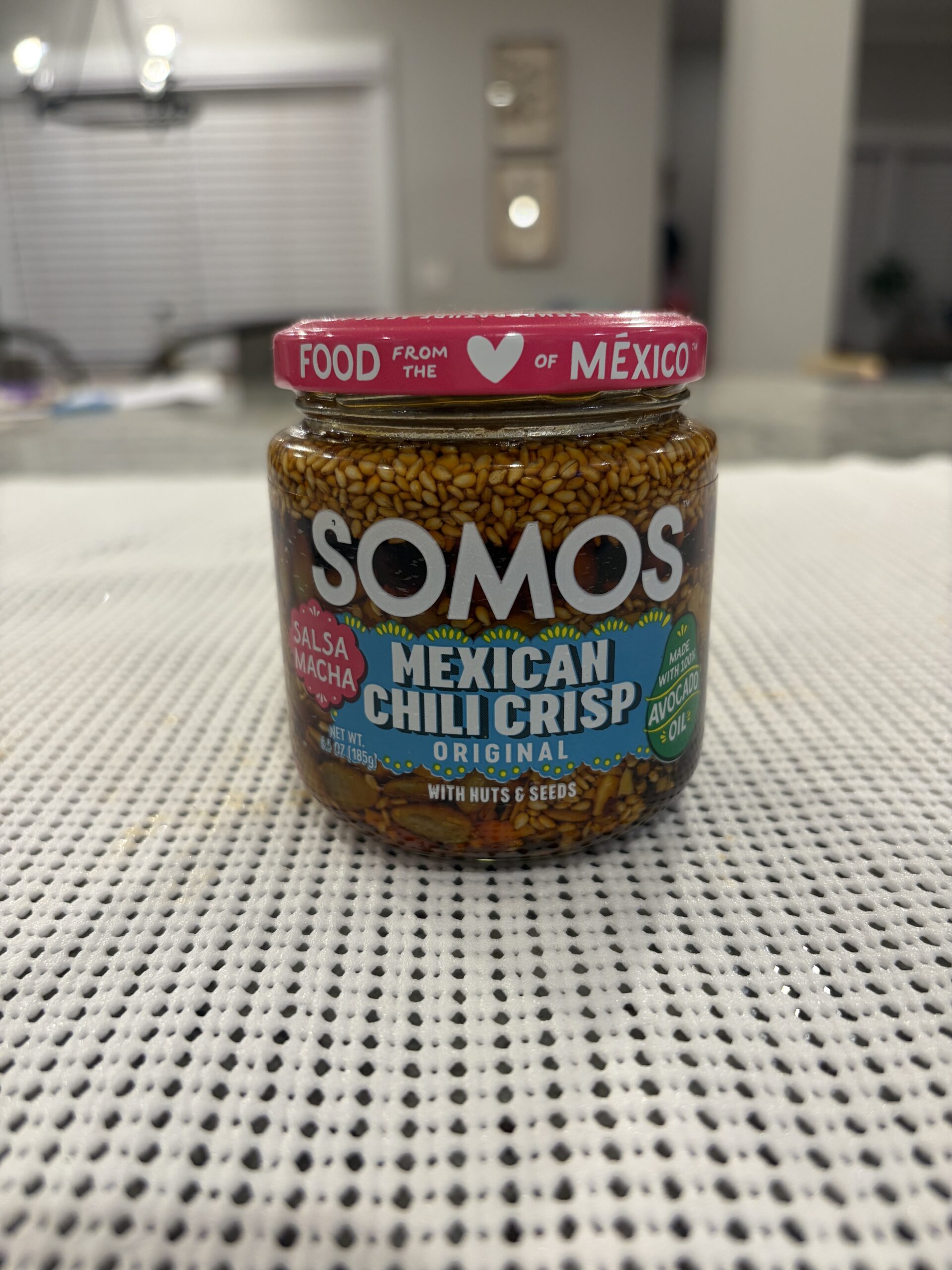 SOMOS Mexican Chili Crisp jar with nuts and seeds — Flavor Index Lab