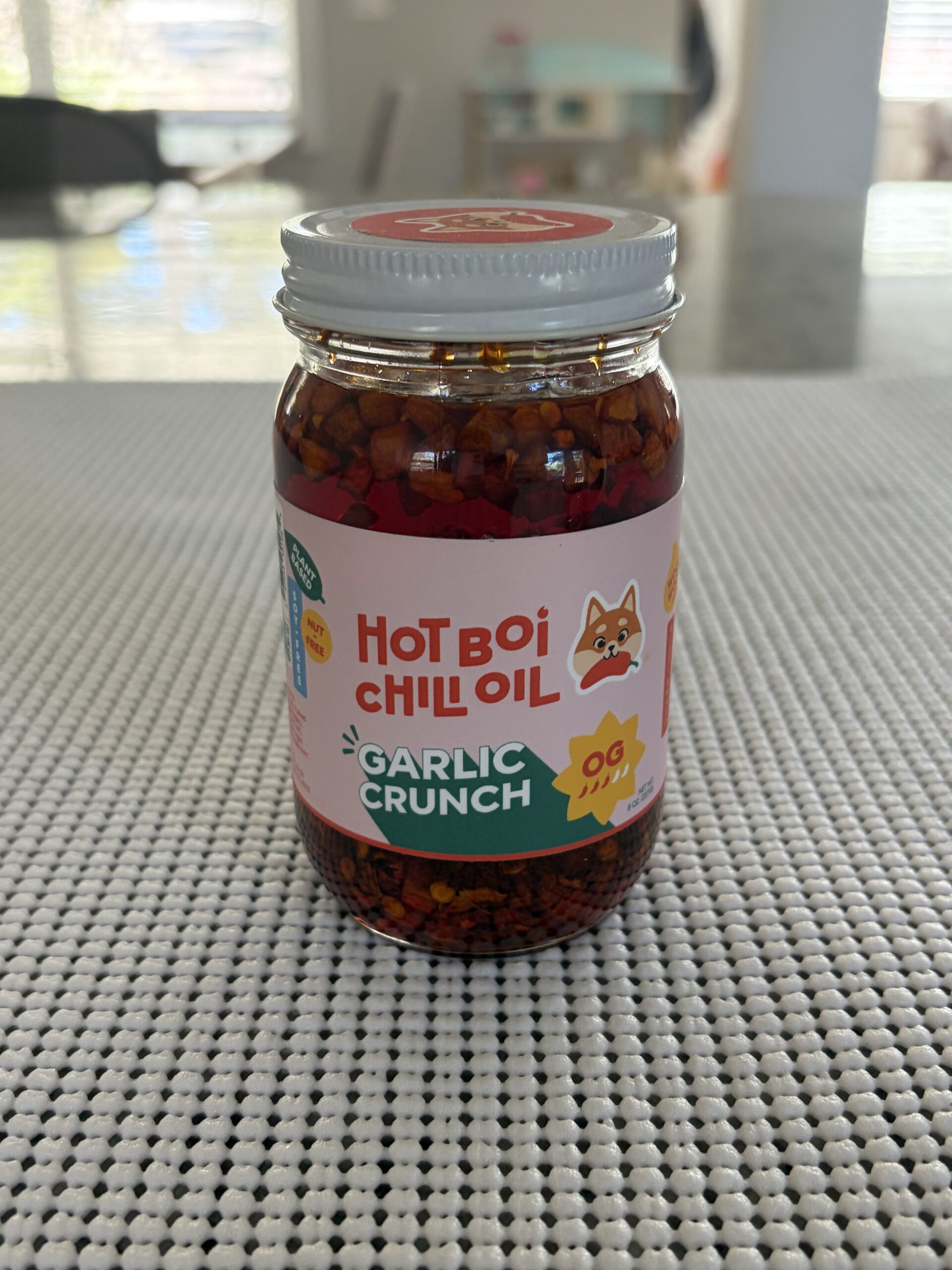 Hot Boi Chili Oil OG review jar, Garlic Crunch front label — Flavor Index Lab